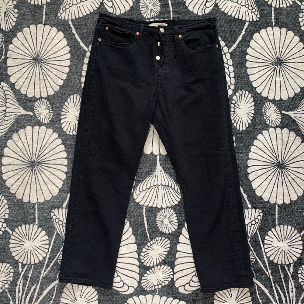 LEVIS WEDGIE STRAIGHT ANKLE JEAN - SZ30 - BLACK